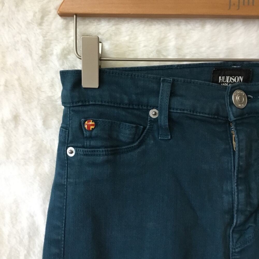 Hudson Teal Nico Super Skinny Mid-Rise Stretch Jeans - Picture 3 of 13